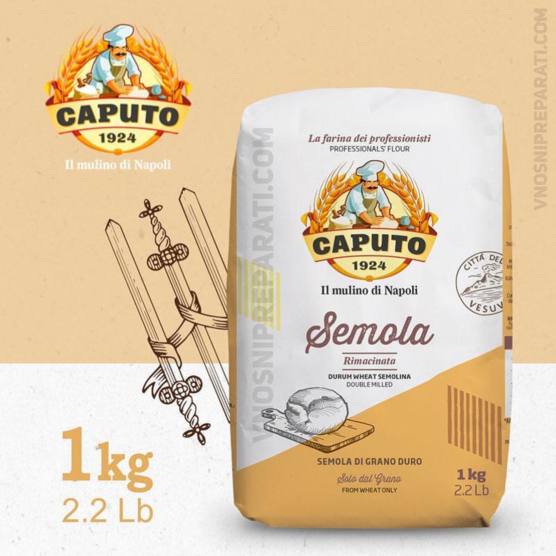 Брашно CAPUTO Semola от твърда пшеница 1000 гр
