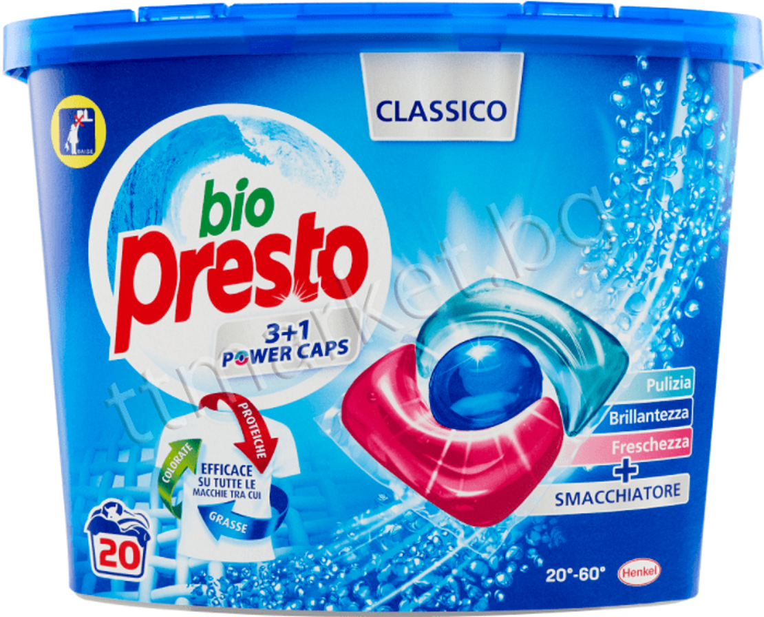 КАПСУЛИ ЗА ПРАНЕ BIO PRESTO POWER CLASSICO 18 БР.