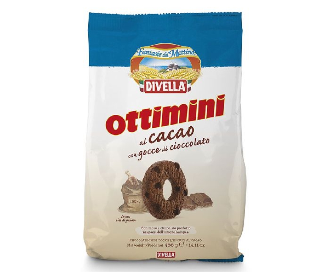 БИСКВИТИ DIVELLA OTTIMINI С КАКАО 400 Г