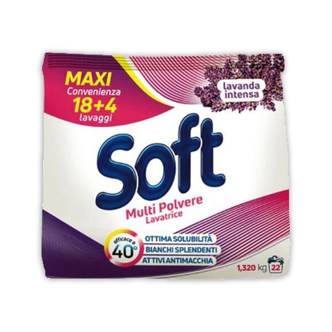 ПРАХ ЗА ПРАНЕ SOFT ЛАВАНДУЛА 22 ПР. 1,1 КГ.