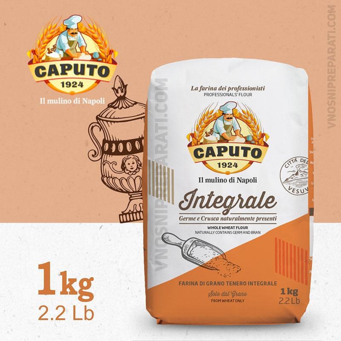 Брашно CAPUTO Integrale пълнозърнесто 1000 гр