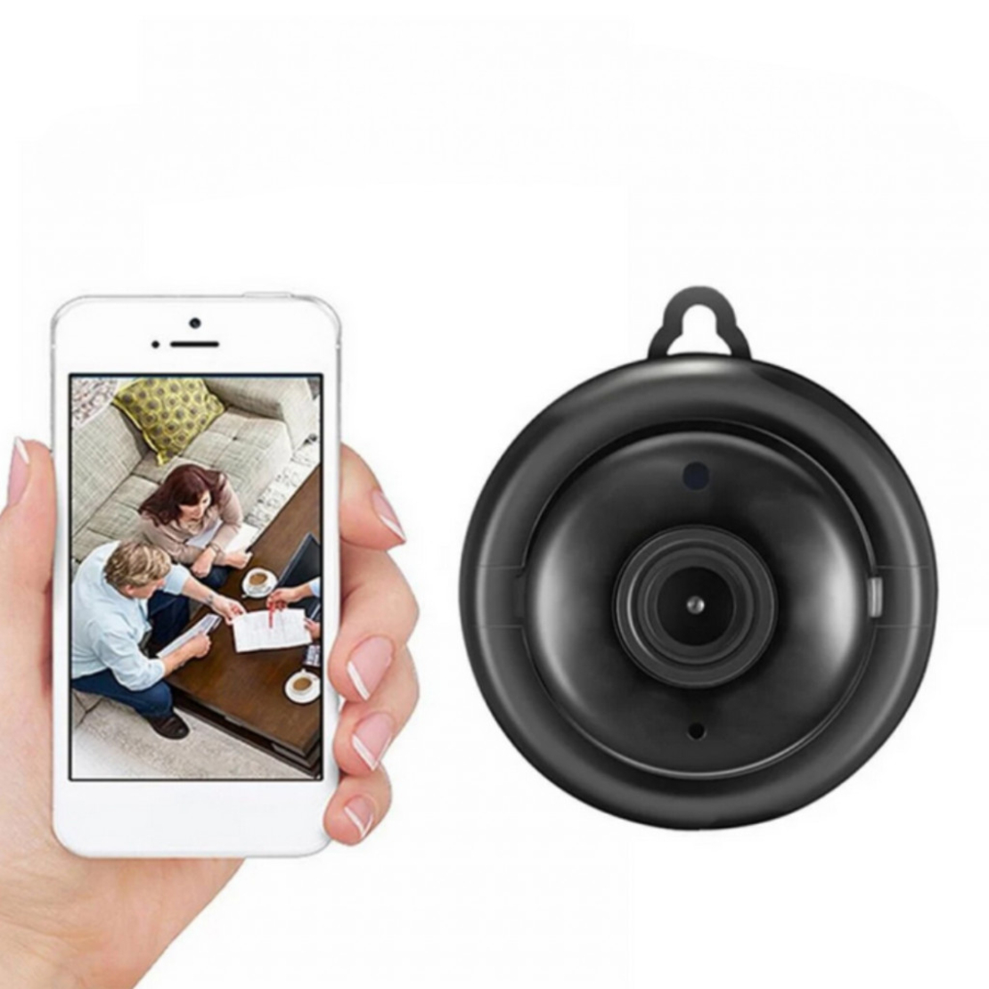 Мини HD камера V380 - Wi-Fi, IR нощно виждане и запис до 64G