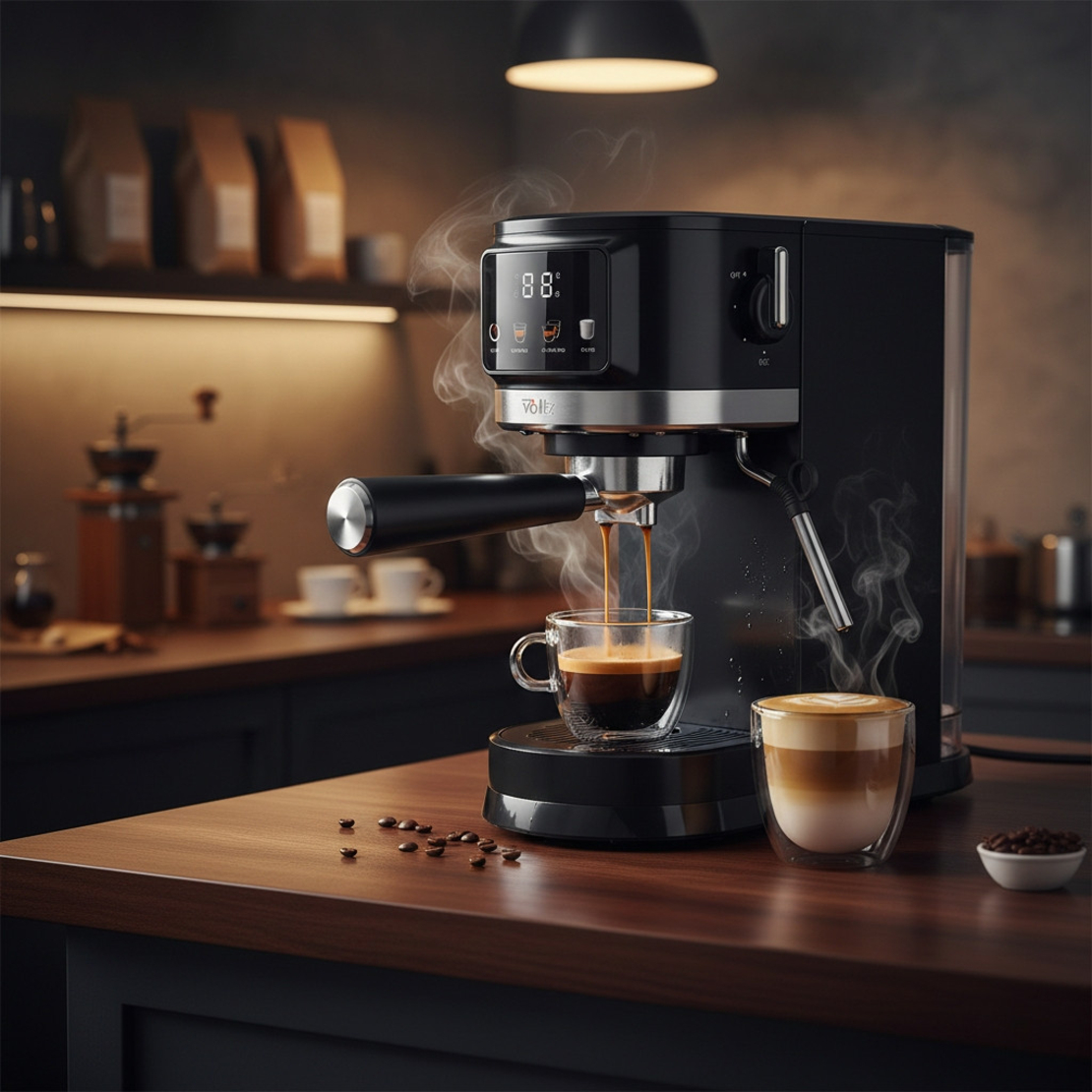 Еспресо машина Oliver Voltz OV51171O, 1575 W, 20 бара, Крема диск, LED дисплей