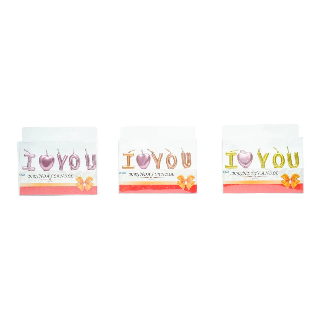 Свещ за рожден ден I LOVE YOU - 4 части х 4 см