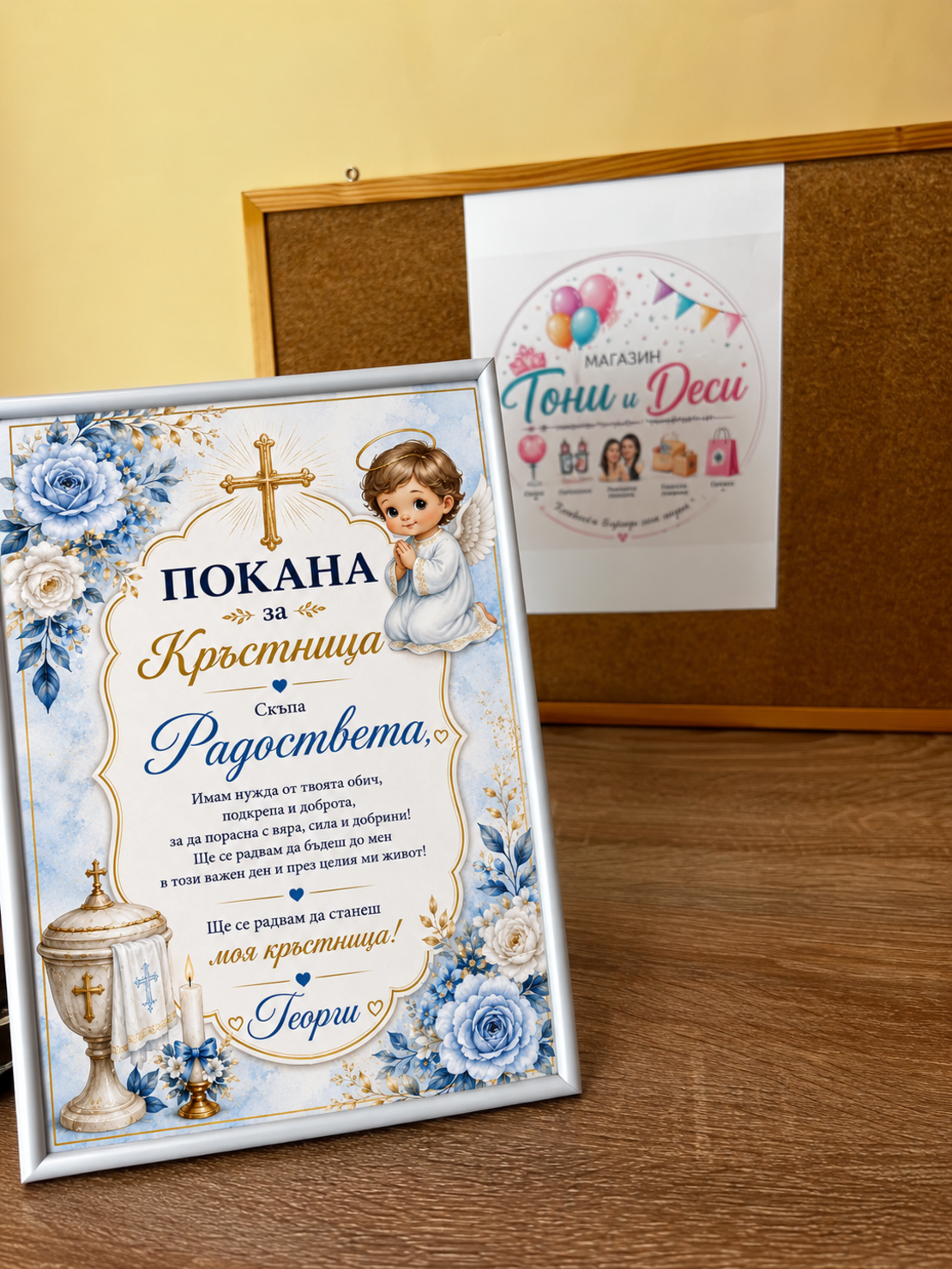 Покана за кръстница-момче