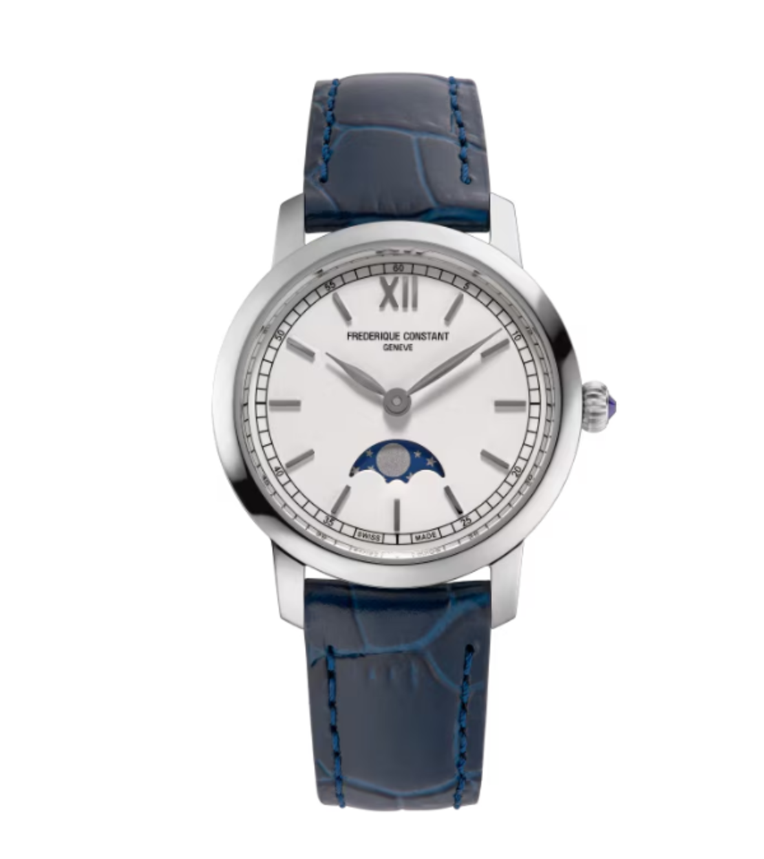 Frederique Constant Slim Woman Blue Leather White 30 Q2
