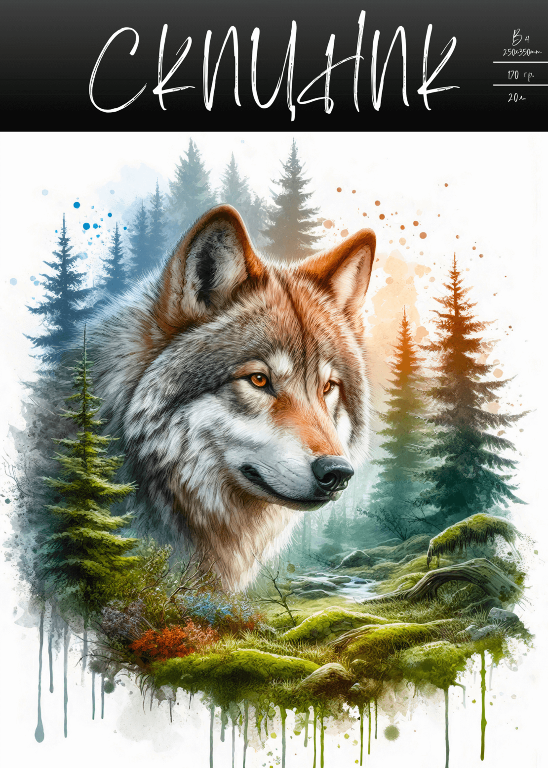 Скицник Б4+ 20 листа 170гр.