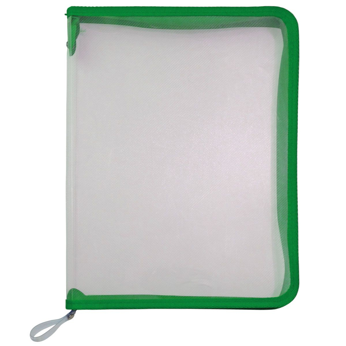 Папка с цип и зелен кант A4