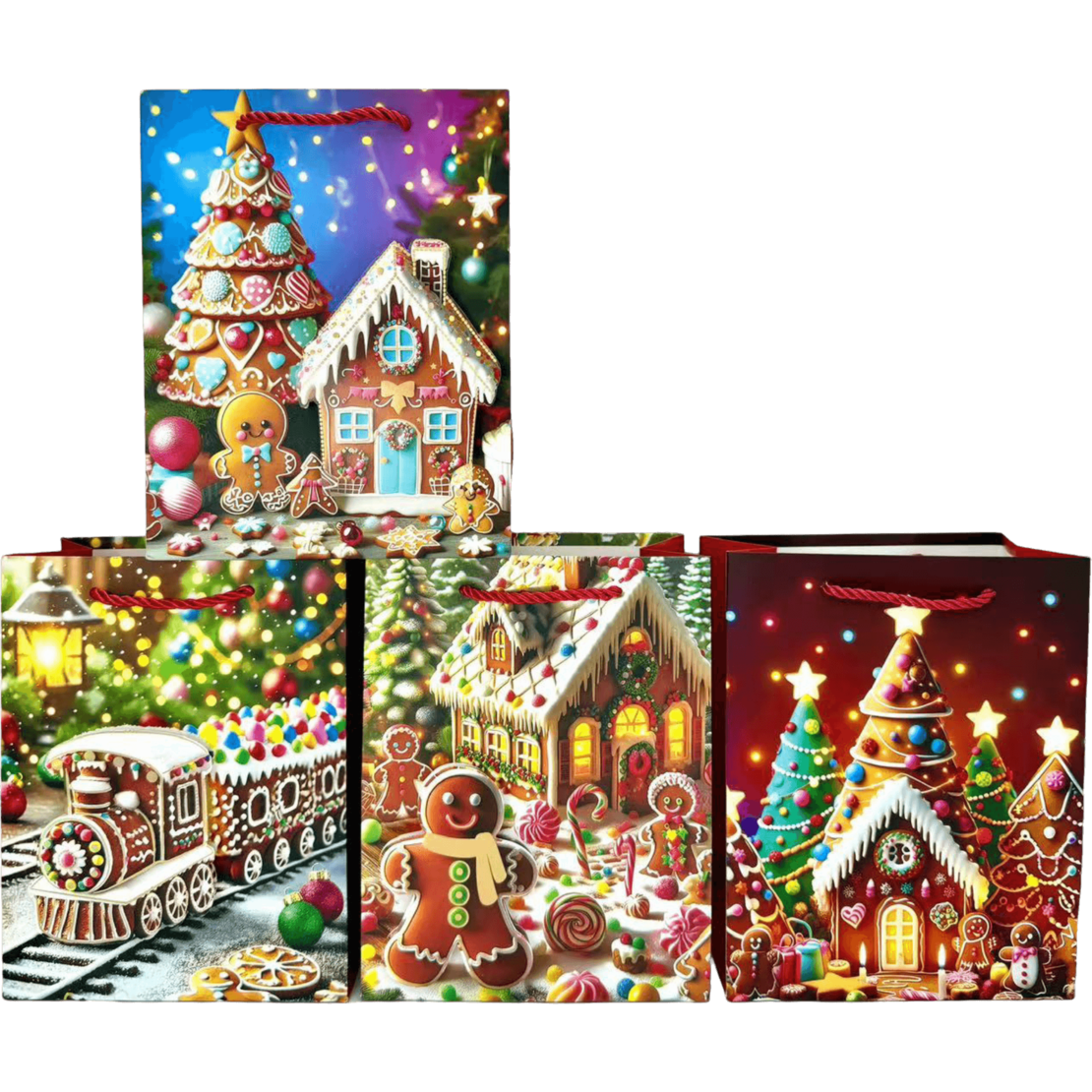 Коледна хартиена торба 3D C229