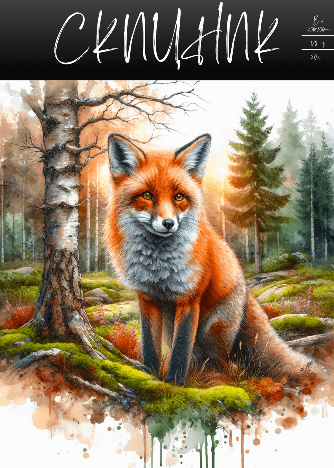 Скицник Б4+ 20 листа 170гр.