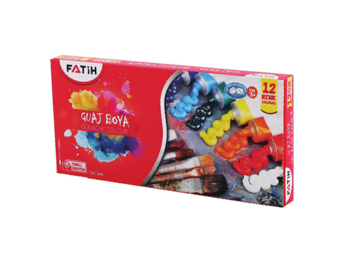 Темперни бои Fatih - Комплект от 12 цвята x 12 мл