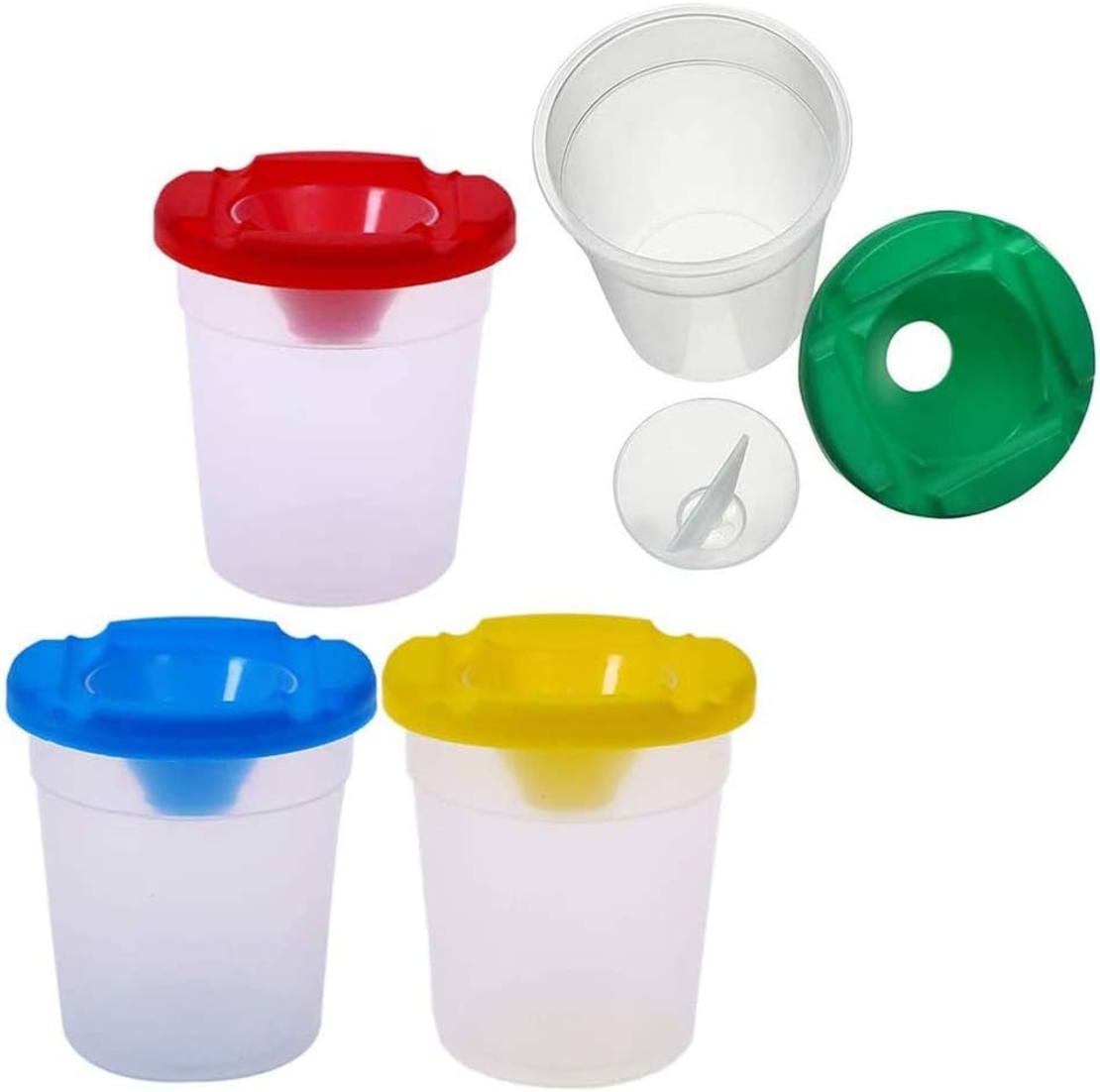 Чашка за рисуване с капачка, 6 цв.