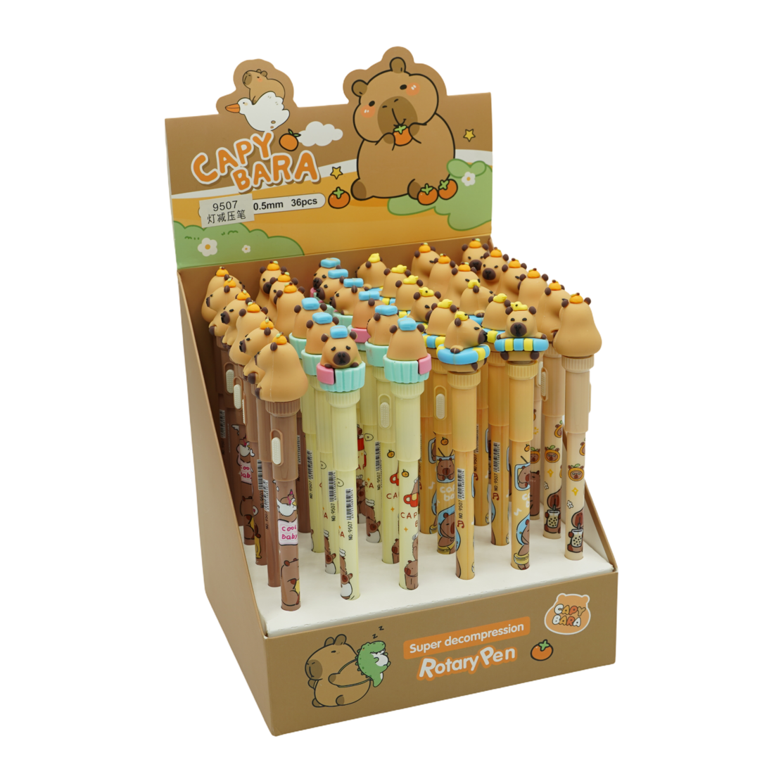 Детска химикалка с фенерче и въртяща се играчка  