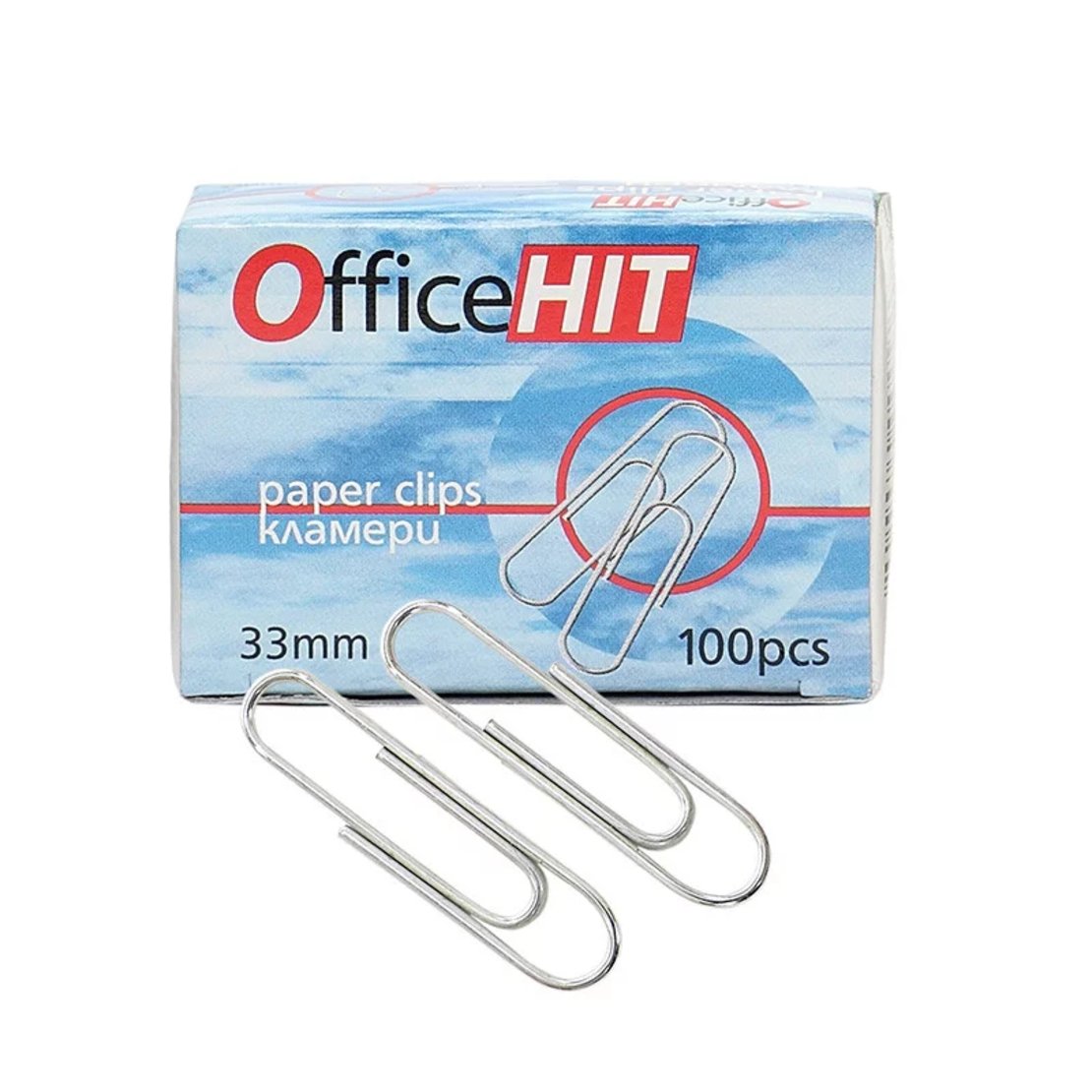 Кламери 33мм никелирани оп.100