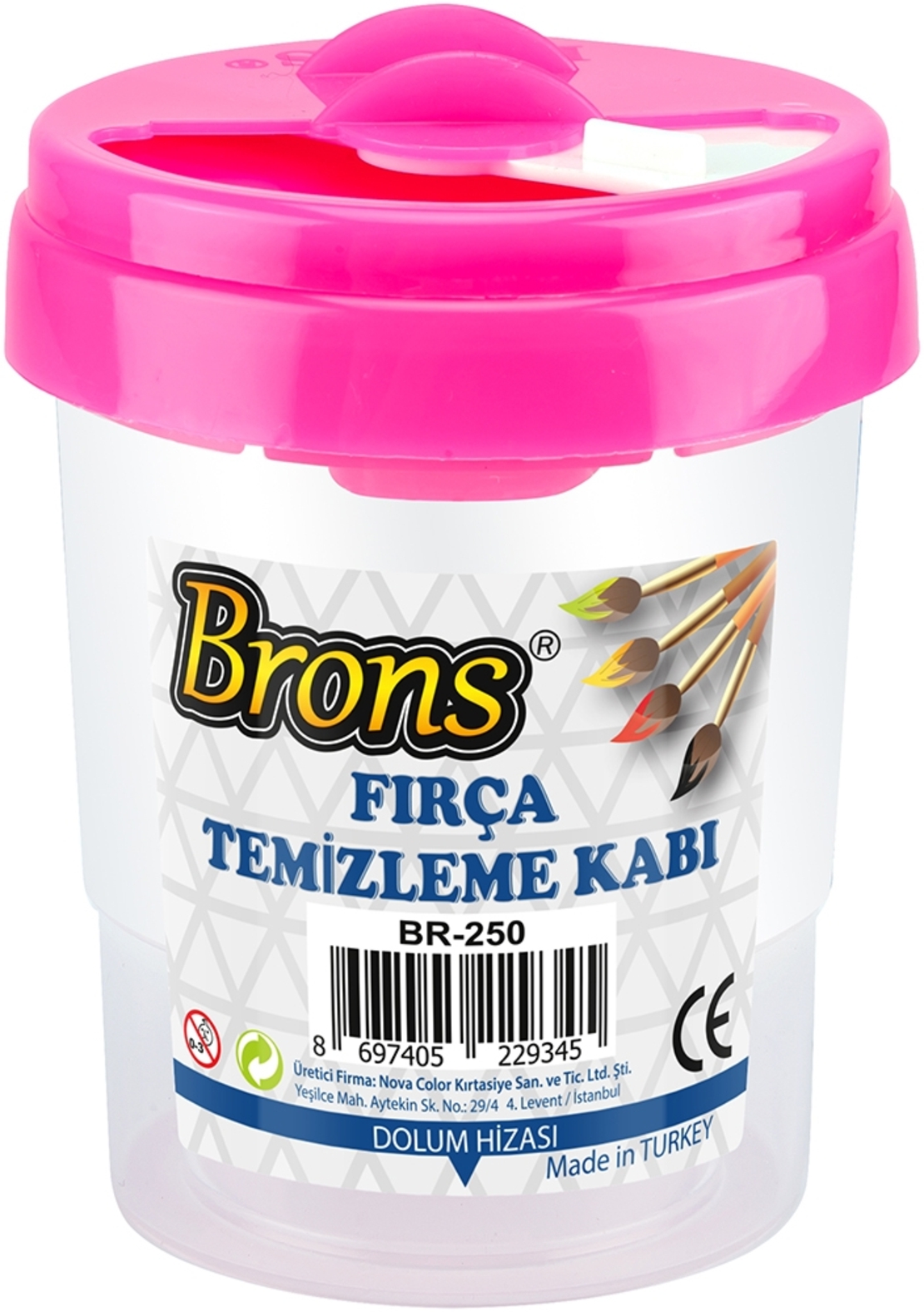 Чашка за почистване на четки с плъзгащ се капак Brons