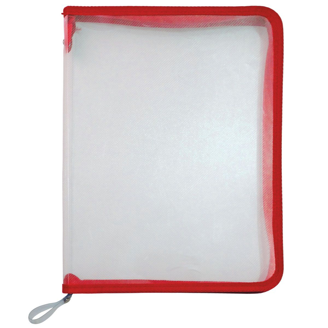 Папка с цип и червен кант A4