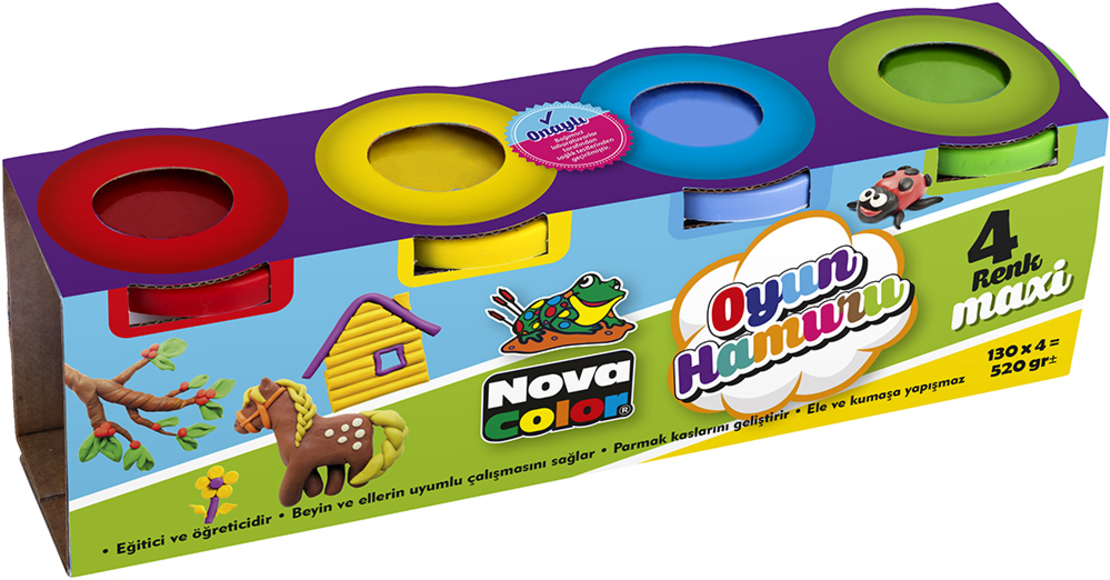 Пластилин 4 цвята 520гр. Nova Color