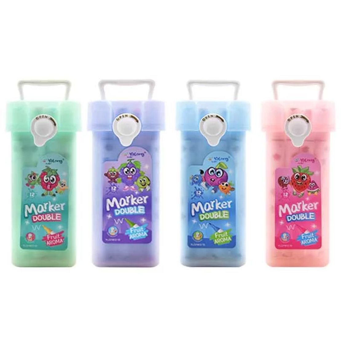 Ароматизирани двувърхи маркери Yalong 12цв.