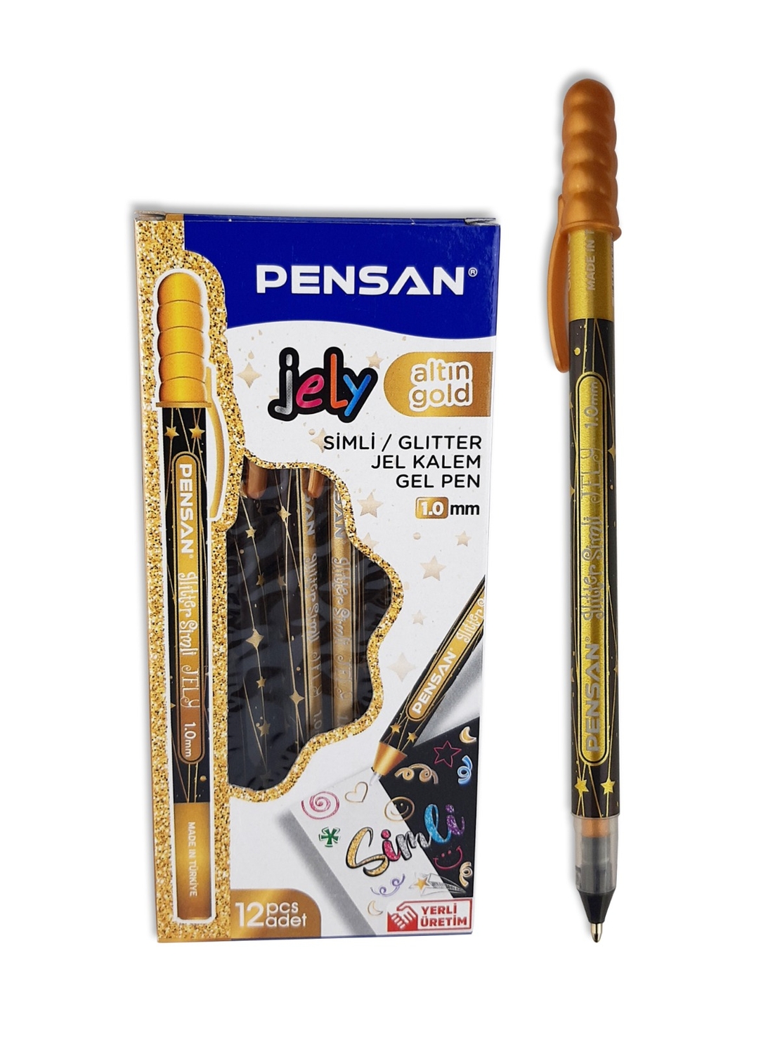 Химикалка Pensan Neon Jely Gliter 1.00 мм Златен