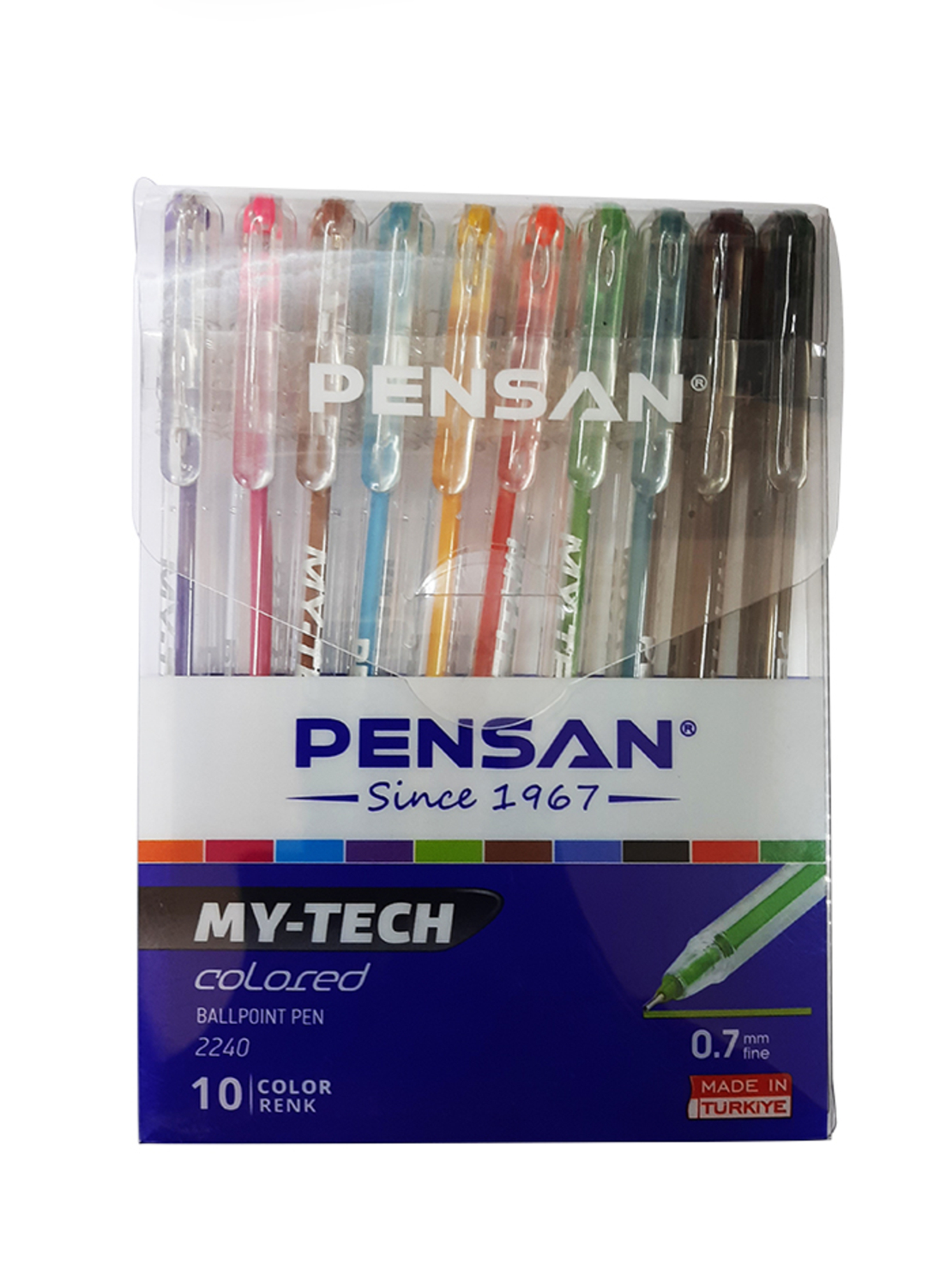Химикалка Pensan - My Tech TC Ball 0.7 мм 10 цв. микс