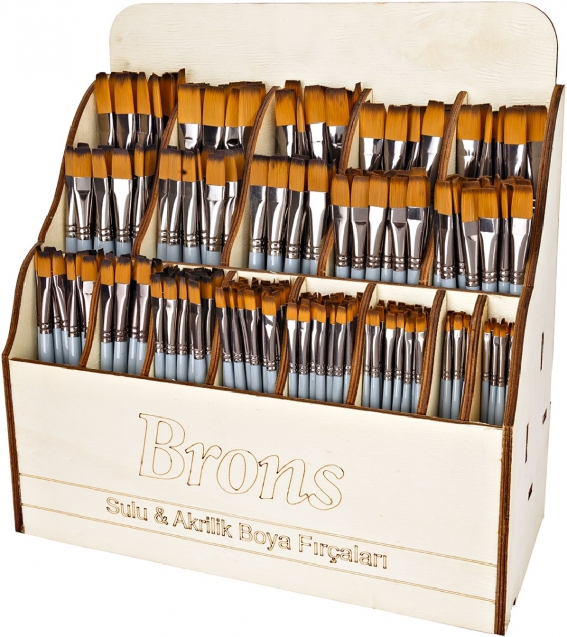 Brons Brush Art Дисплей с професионални четки плосък косъм за масло и акрил– 432 бр.