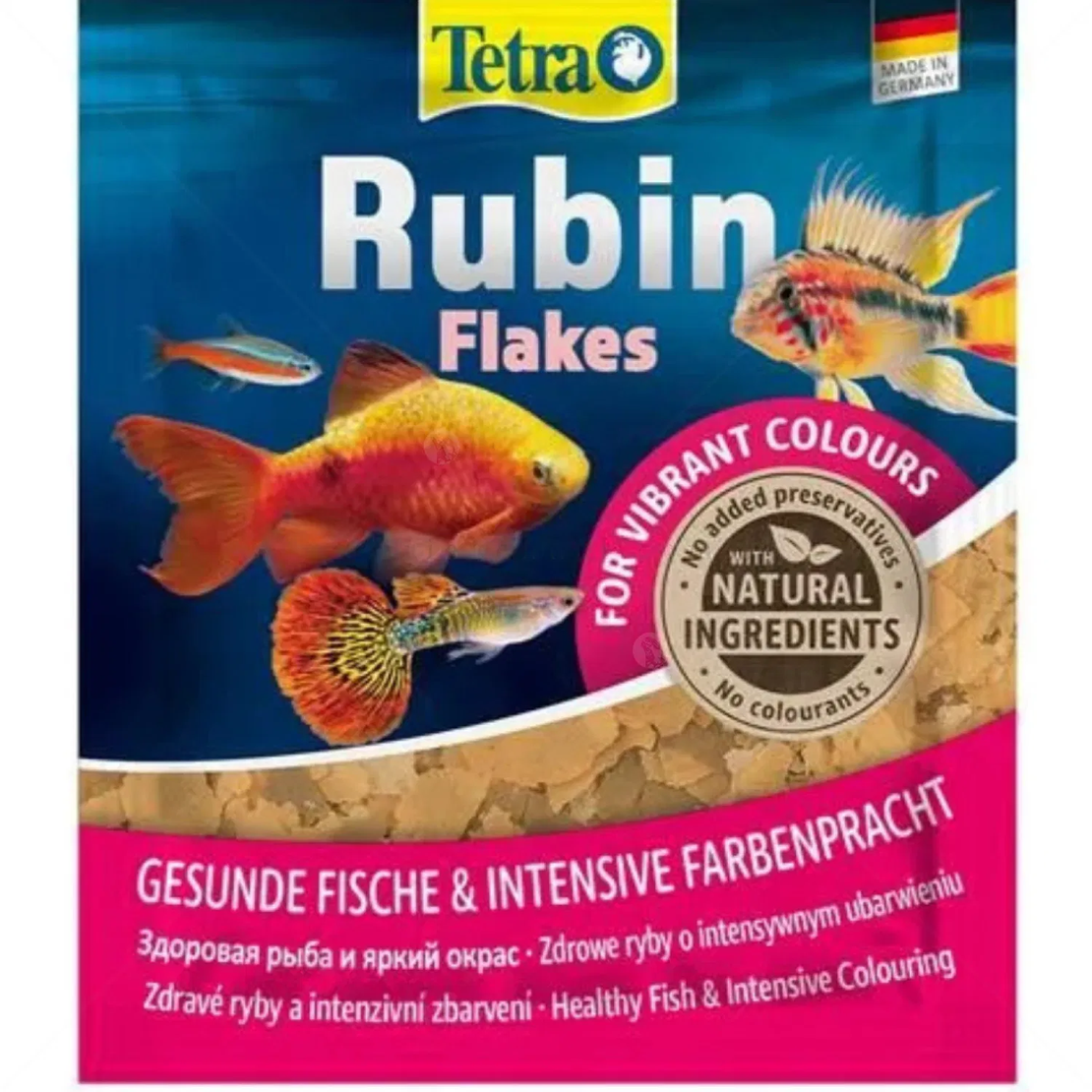 TETRA TetraRubin Flakes 12 гр - храна на люспи за засилване на цвета на всички видове декоративни риби