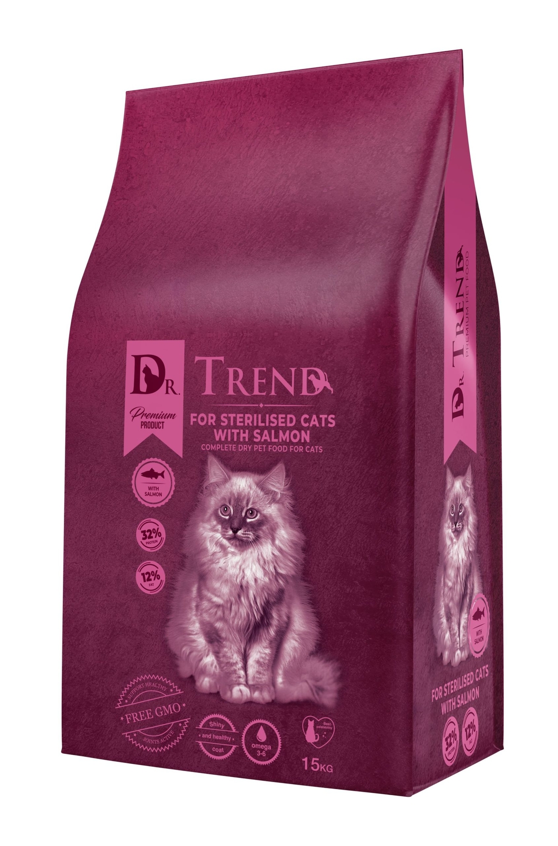 DR. TREND STERILISED CATS WITH SALMON 15 KG – ХРАНА ЗА КАСТРИРАНИ КОТКИ СЪС СЬОМГА