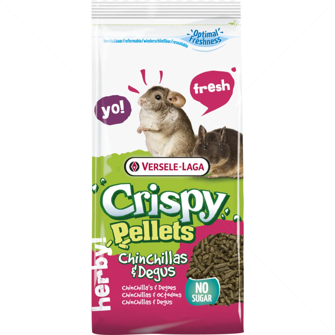 VERSELE LAGA Crispy Pellets Chinchillas & Degus - пълноценна гранулирана храна за чинчили и дегута