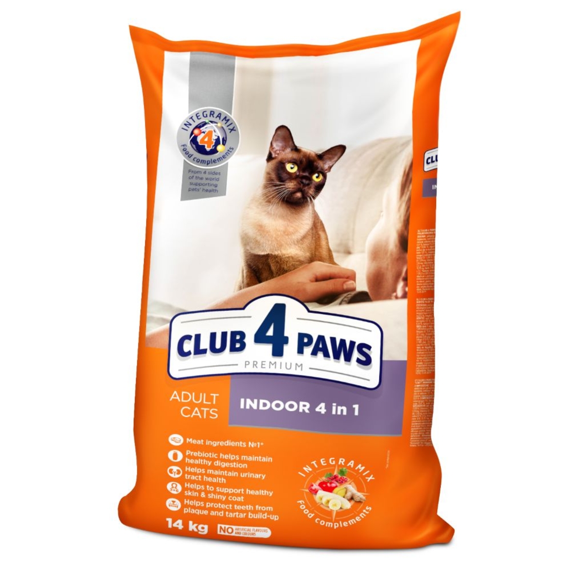 CLUB 4 PAWS ADULT INDOOR 4IN1 Пълноценна, премиум храна за котки