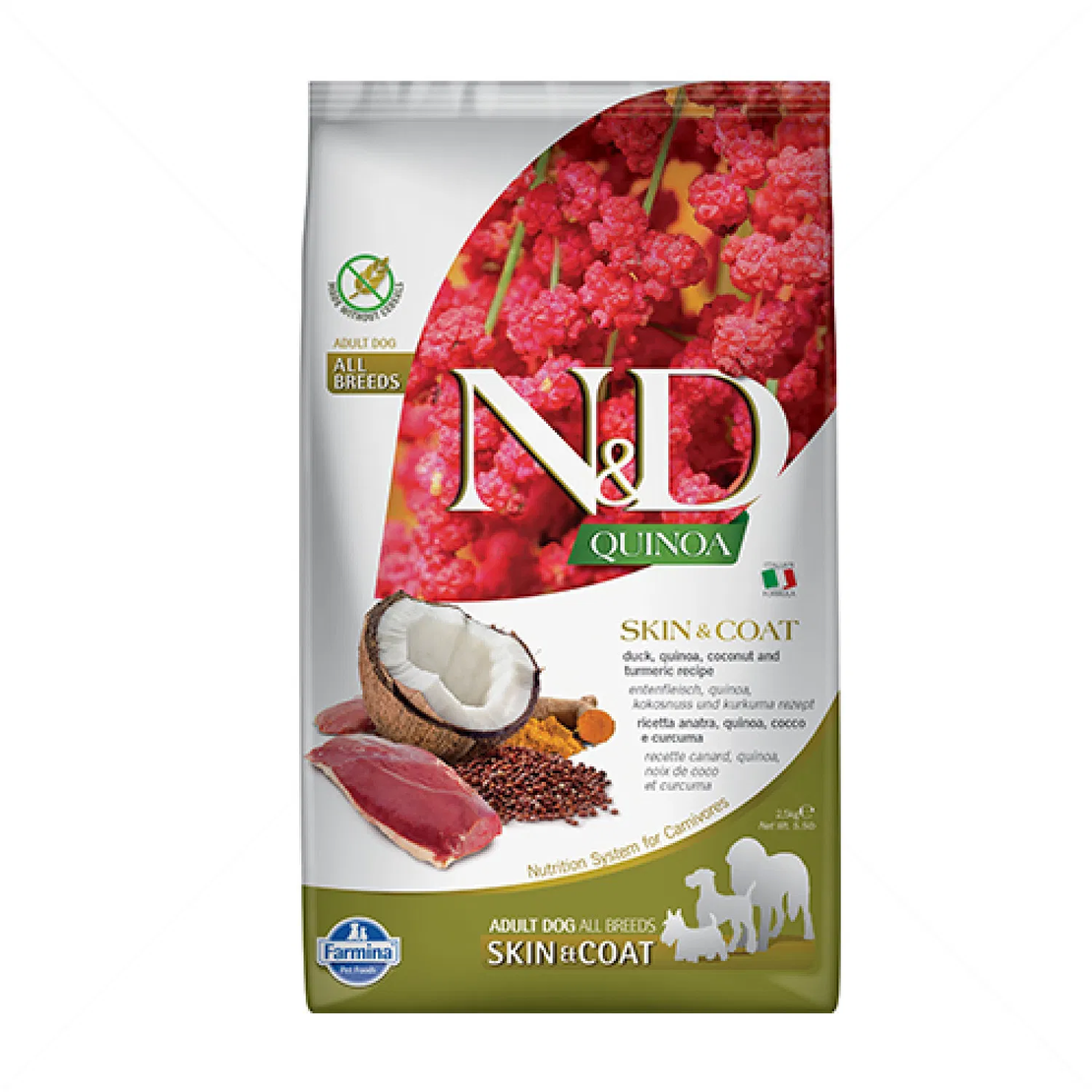 N&D Dog Quinoa с патешко месо, киноа, кокос и куркума за кучета над 1 година