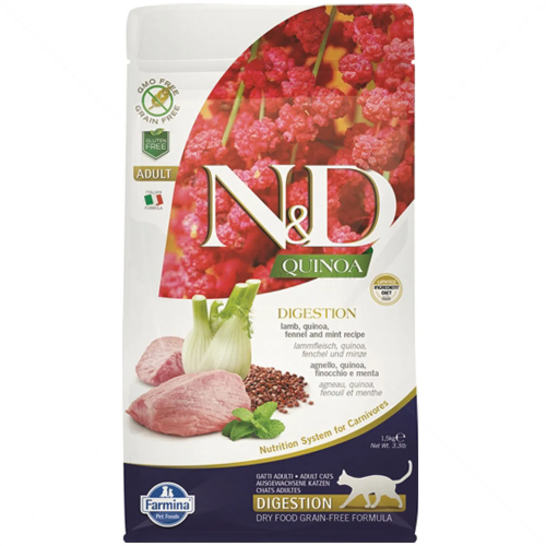 N&D Cat Quinoa Digestion Lamb - Киноа и телешко за храносмилателна система