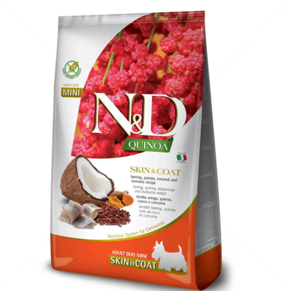 N&D Dog Quinoa Mini за дребни породи с херинга, киноа, кокос и куркума на възраст над 1 година