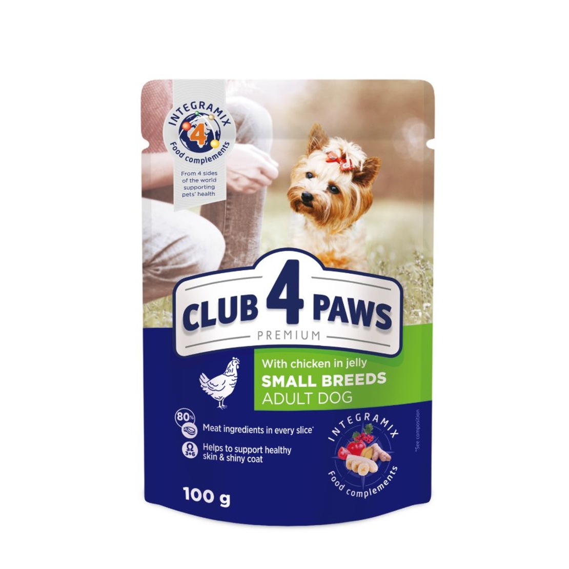 CLUB 4 PAWS POUCH PREMIUM  – Пауч за възрастни малки породи кученца.
