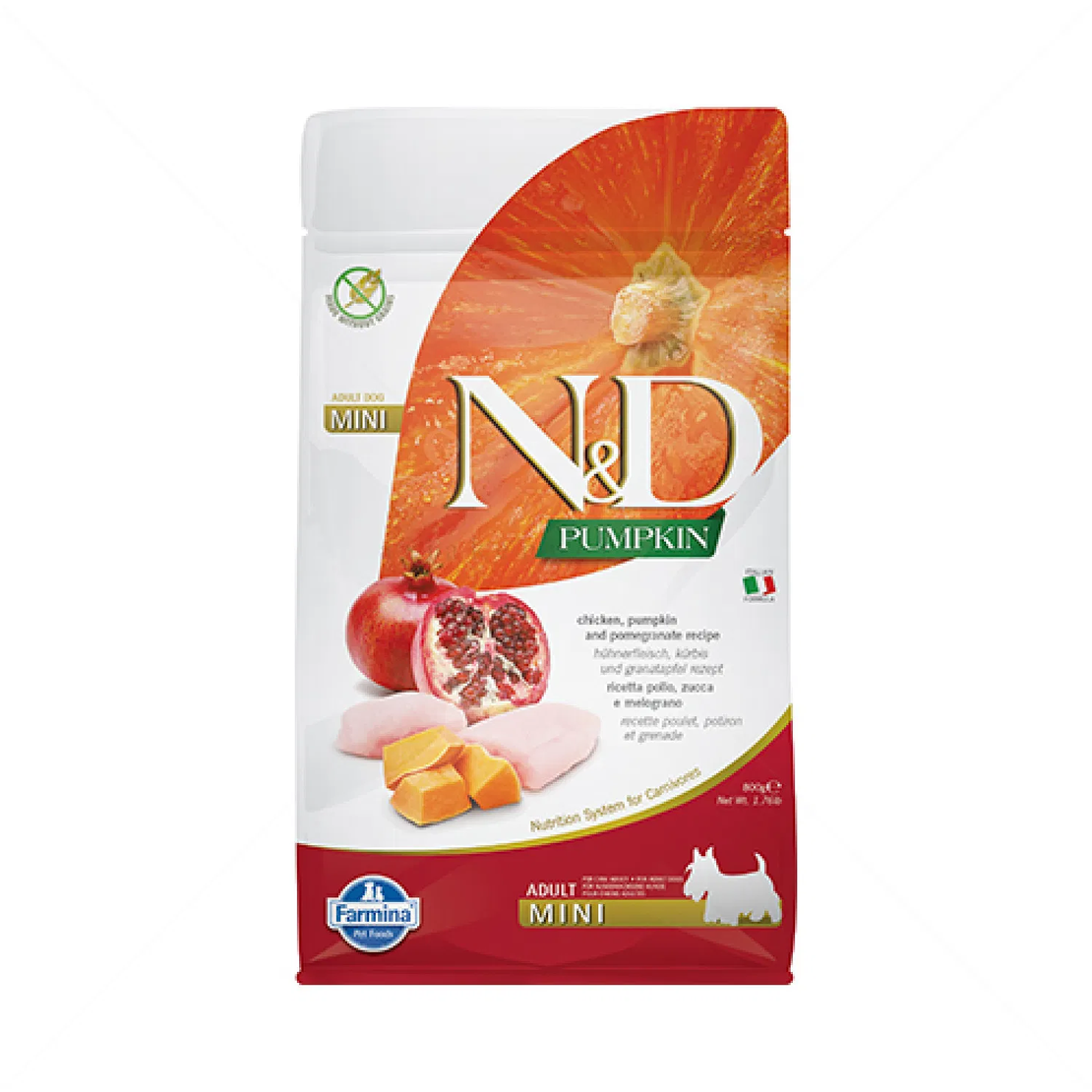 N&D Dog Pumpkin с пилешко месо, тиква и нар за кучета от дребни породи над 1 година