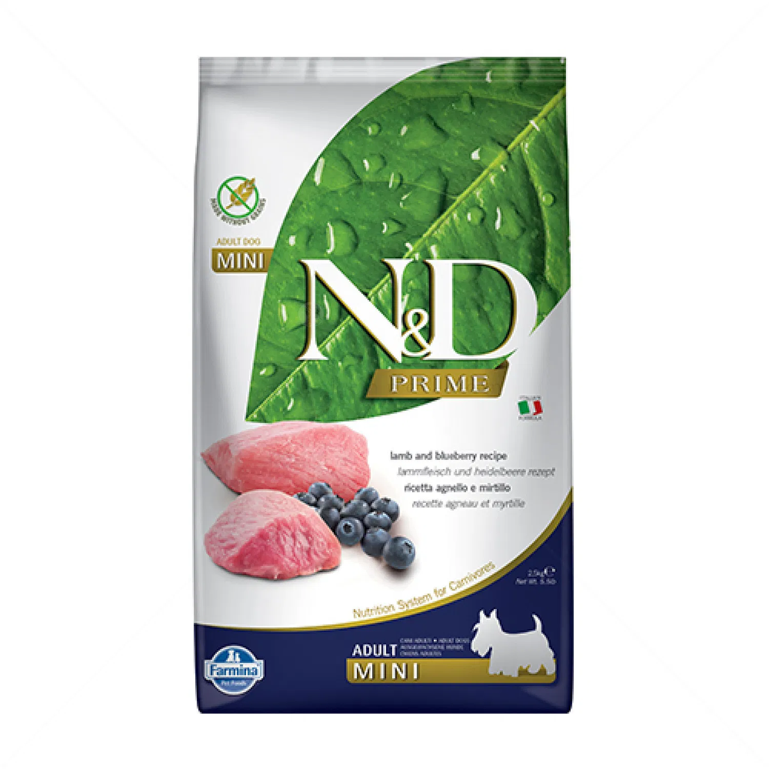 N&D Prime Dog Adult Mini с агнешко месо и боровинки за кучета от дребни породи над 1 година