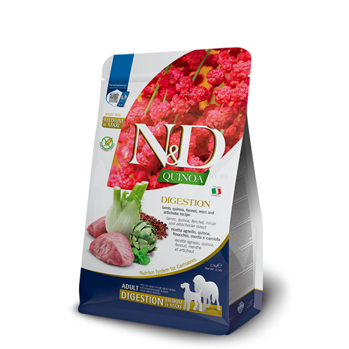 N&D Dog Quinoa Medium&Maxi с агнешко месо, киноа, копър, мента и артишок за кучета над 1 година