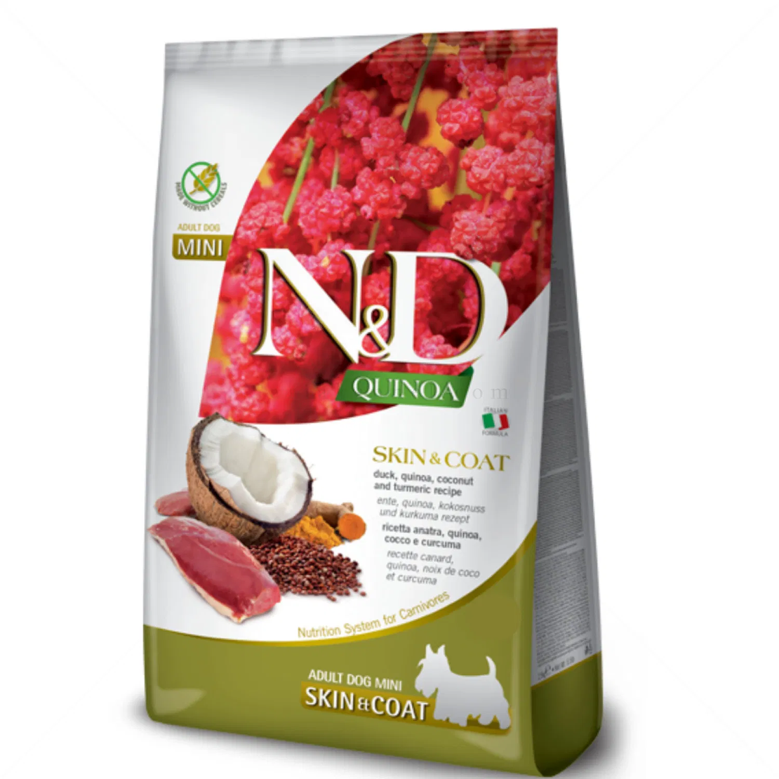 N&D Dog Quinoa Mini за дребни породи с патешко месо, киноа, кокос и куркума на възраст над 1 година