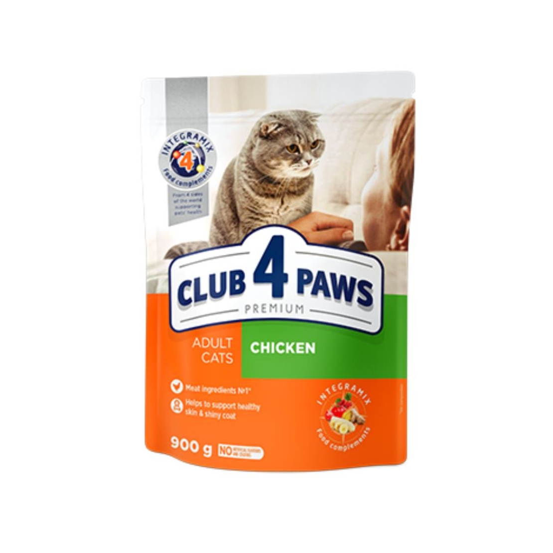 CLUB 4 PAWS ADULT WITH CHICKEN Пълноценна храна за котки с пилешко
