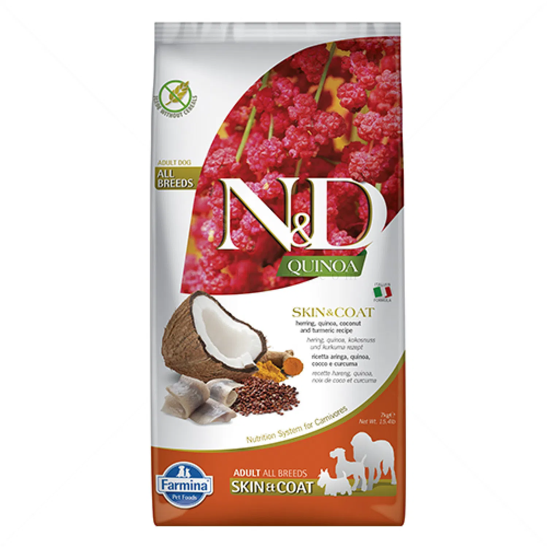N&D Dog Quinoa с херинга, киноа, кокос и куркума за кучета над 1 година
