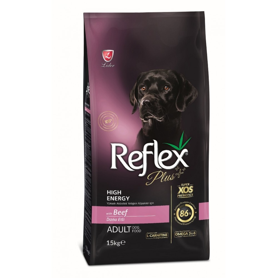 Reflex Plus High Energy Adult Dog - високоенергийна храна с говежедо за израснали кучета