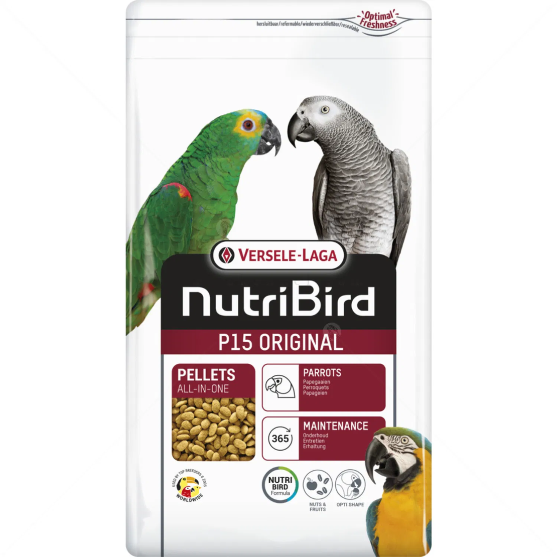 VERSELE LAGA NutriBird P15 Original -пълноценна гранулирана храна за големи папагали