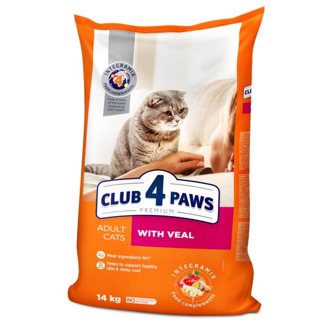 CLUB 4 PAWS ADULT VEAL Пълноценна, премиум храна за котки