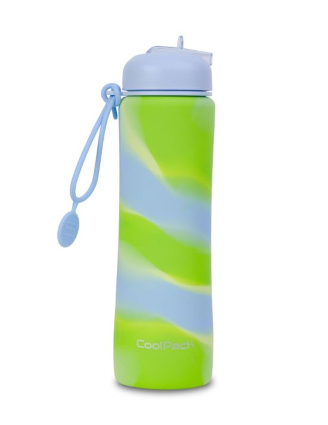 Сгъваема силиконова бутилка COOLPACK - PUMP - Girls Zebra Lime