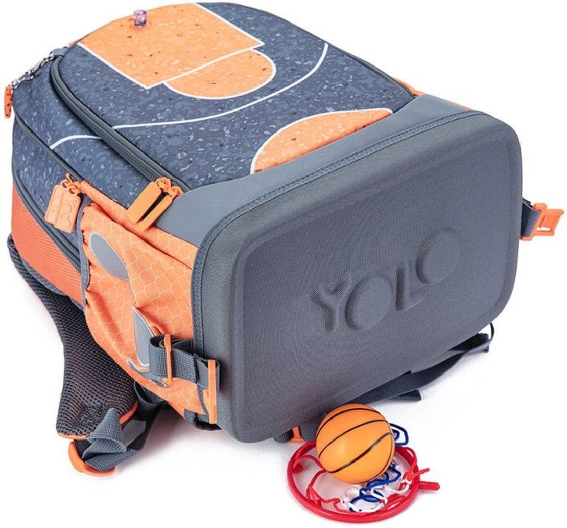 Ученическа раница YOLO Pro - Basketball, с 2 отделения и термоджоб
