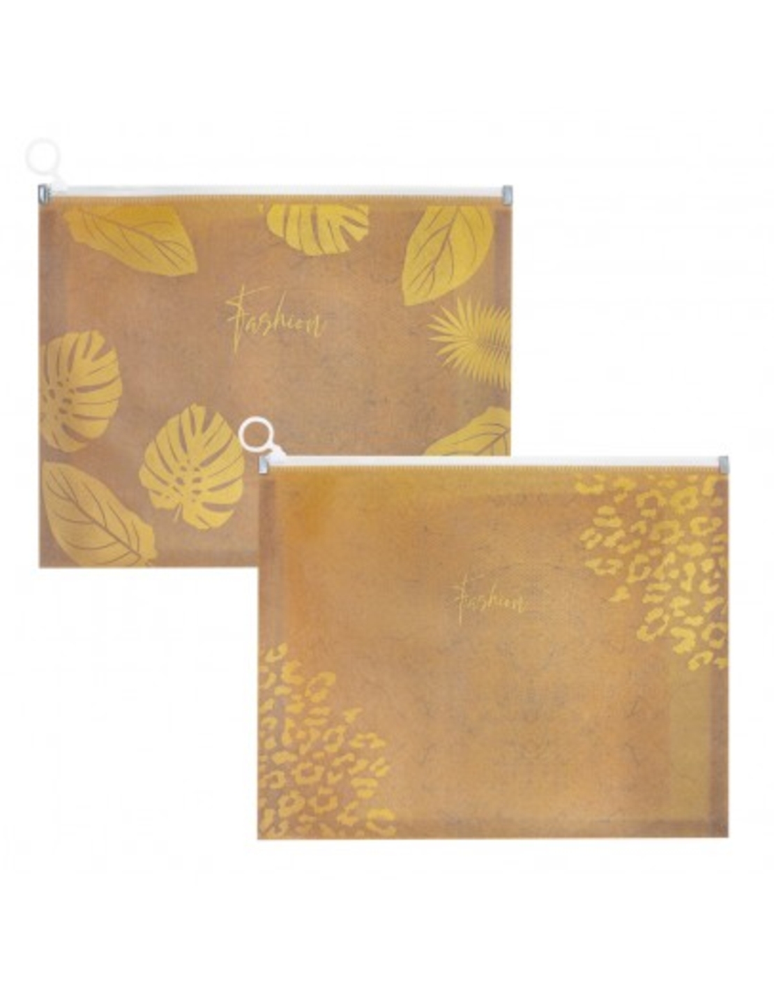 Папка с цип, дъно 30 мм, А4, мат PP, Kraft Gold, 33x24.5 см