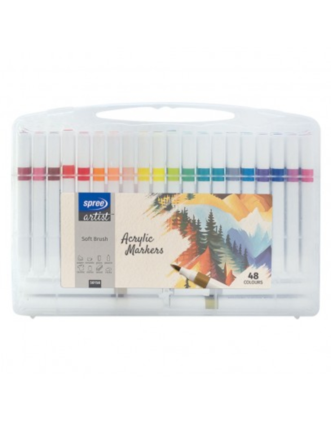 Маркери акрилни Artist Soft Brush, 48 цвята в PP кутия