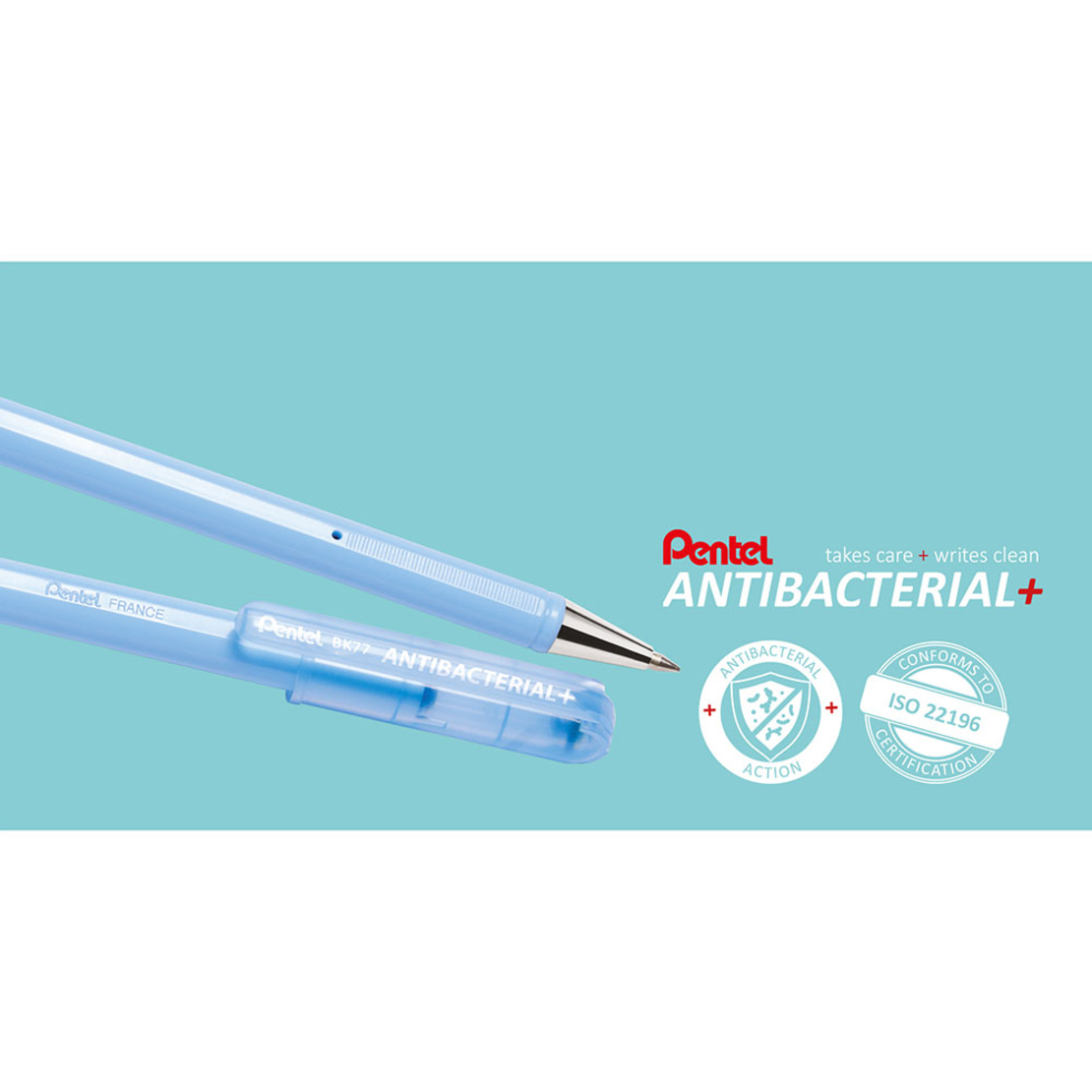 Химикалка Pentel Antibacterial 0.7мм син
