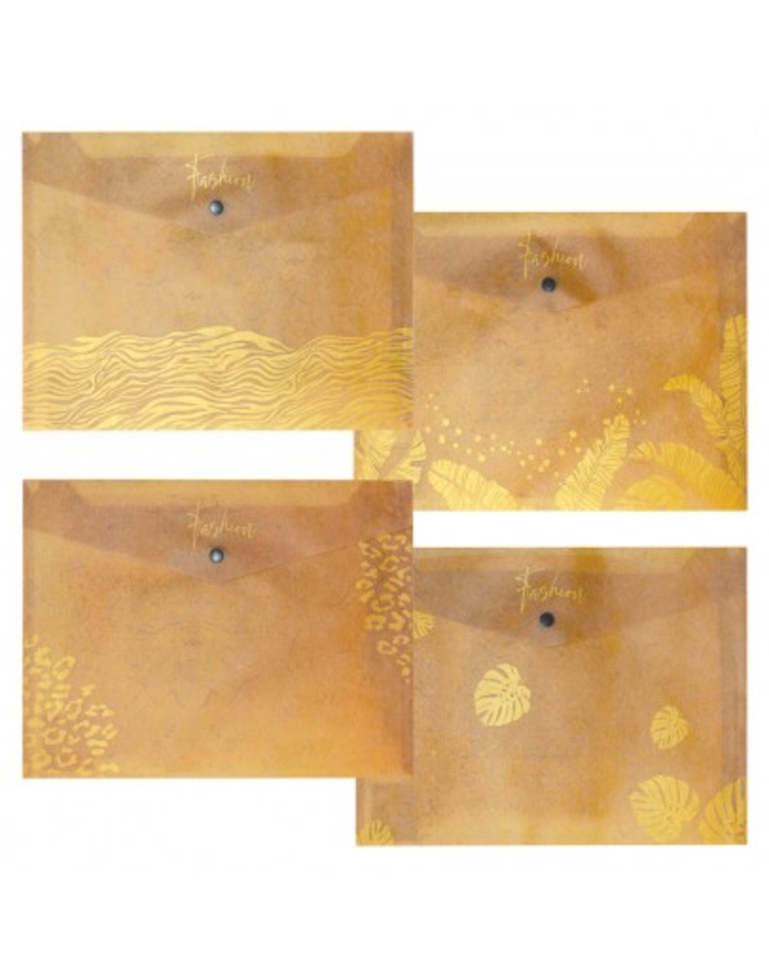 Папка с копче, A4, PP, Kraft Gold