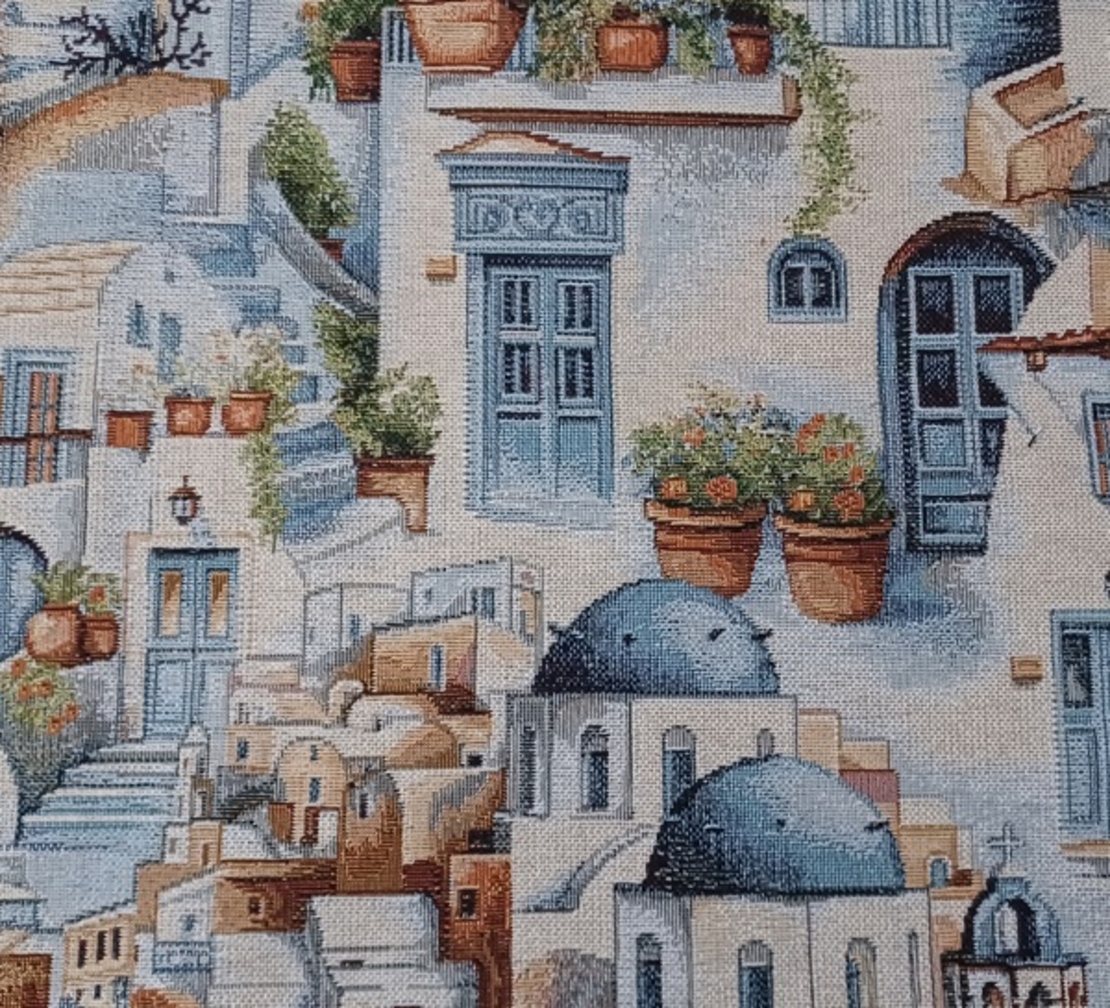 Фигурална памучна завеса / дамаска MIKONOS