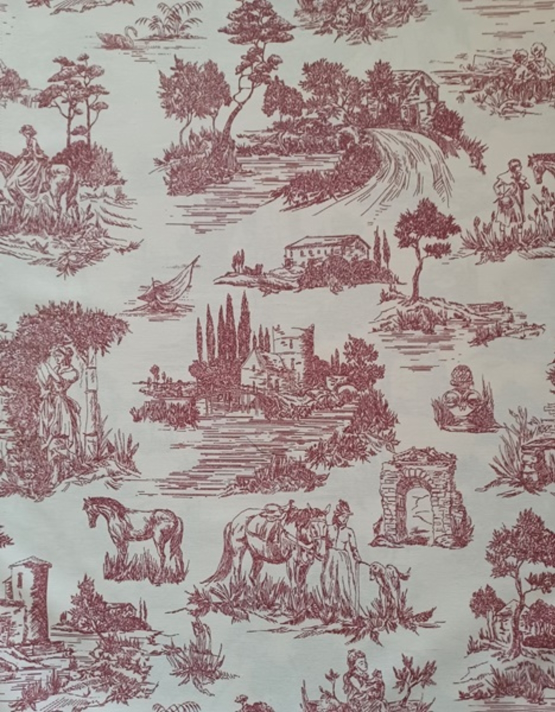 Фигурална завеса памук TOILE RED
